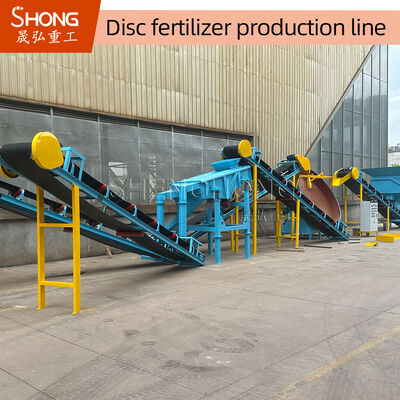خط تولید کود ارگانیک دیسک گرانولاتور برای دانه های شکل توپ با ظرفیت 1-2 T / h و خدمات مهندسی خارج از کشور