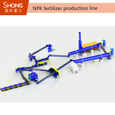 خط تولید کود NPK فرآیند خشک با دانه های 2-4mm و ≥90% محتوای مواد مغذی